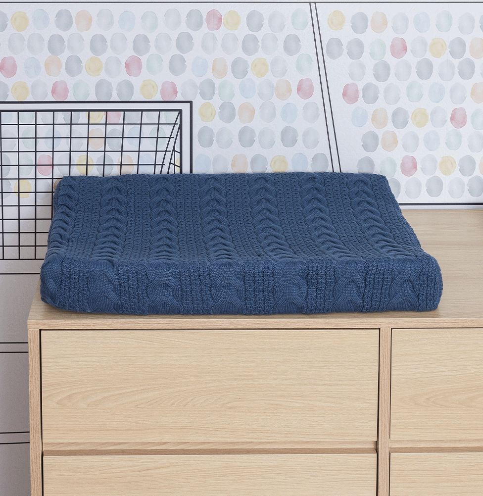 Trocador Tricot Dalia - Azul Jeans