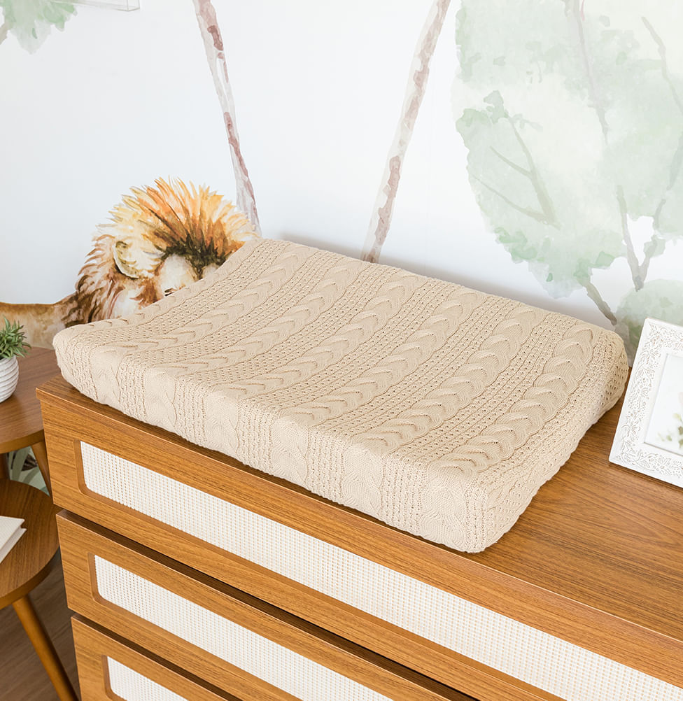 Trocador Tricot Dalia - Bege Geada