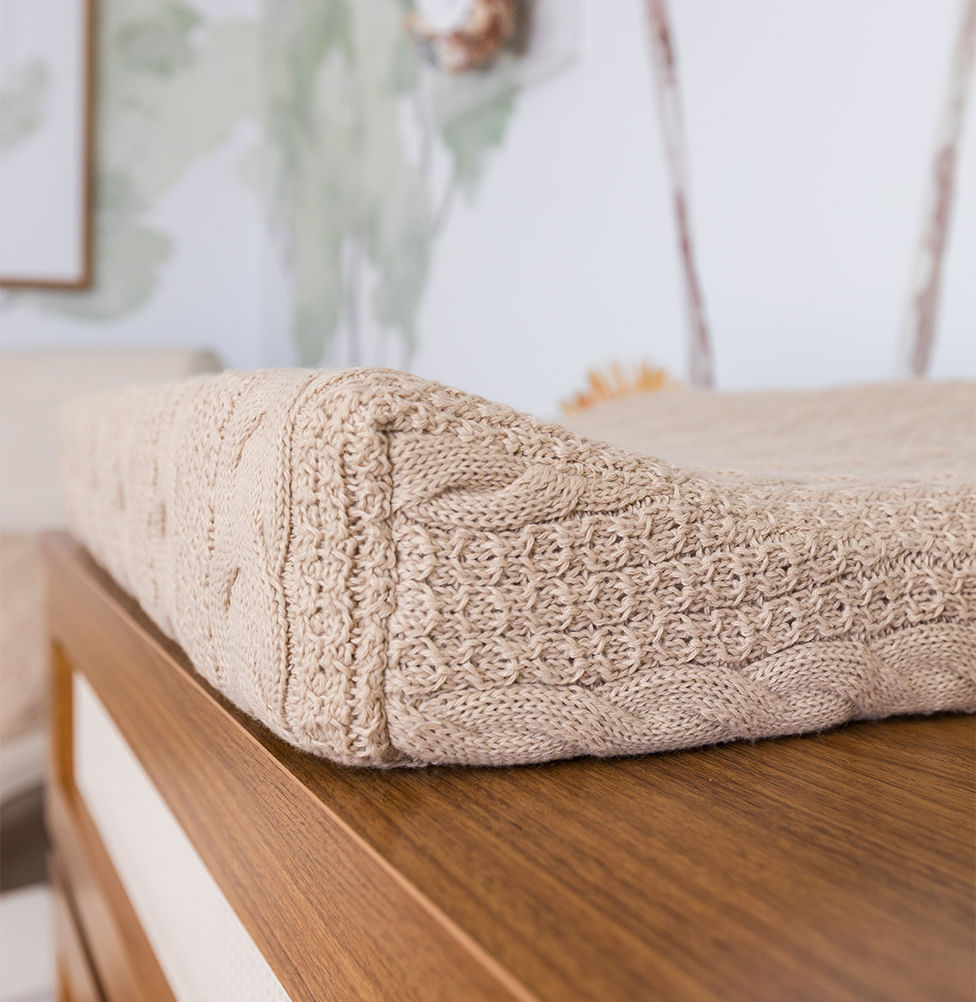 Trocador Tricot Dalia - Bege Geada