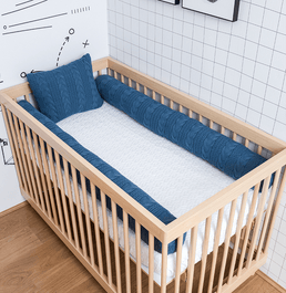 Kit 2 Rolos de Berço Tricot Dalia 1,30m - Azul Jeans