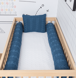 Kit 2 Rolos de Berço Tricot Dalia 1,30m - Azul Jeans