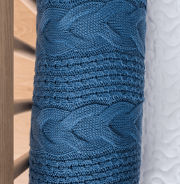 Kit 2 Rolos de Berço Tricot Dalia 1,30m - Azul Jeans