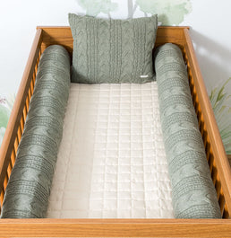 Kit 2 Rolos de Berço Tricot Dalia 1,30m - Verde Malva