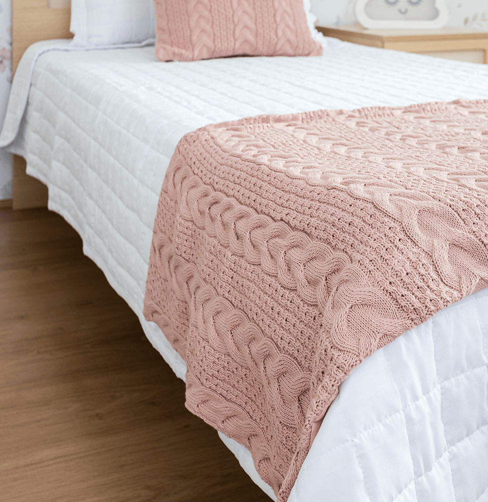 Manta Peseira Tricot Dalia - Rosa