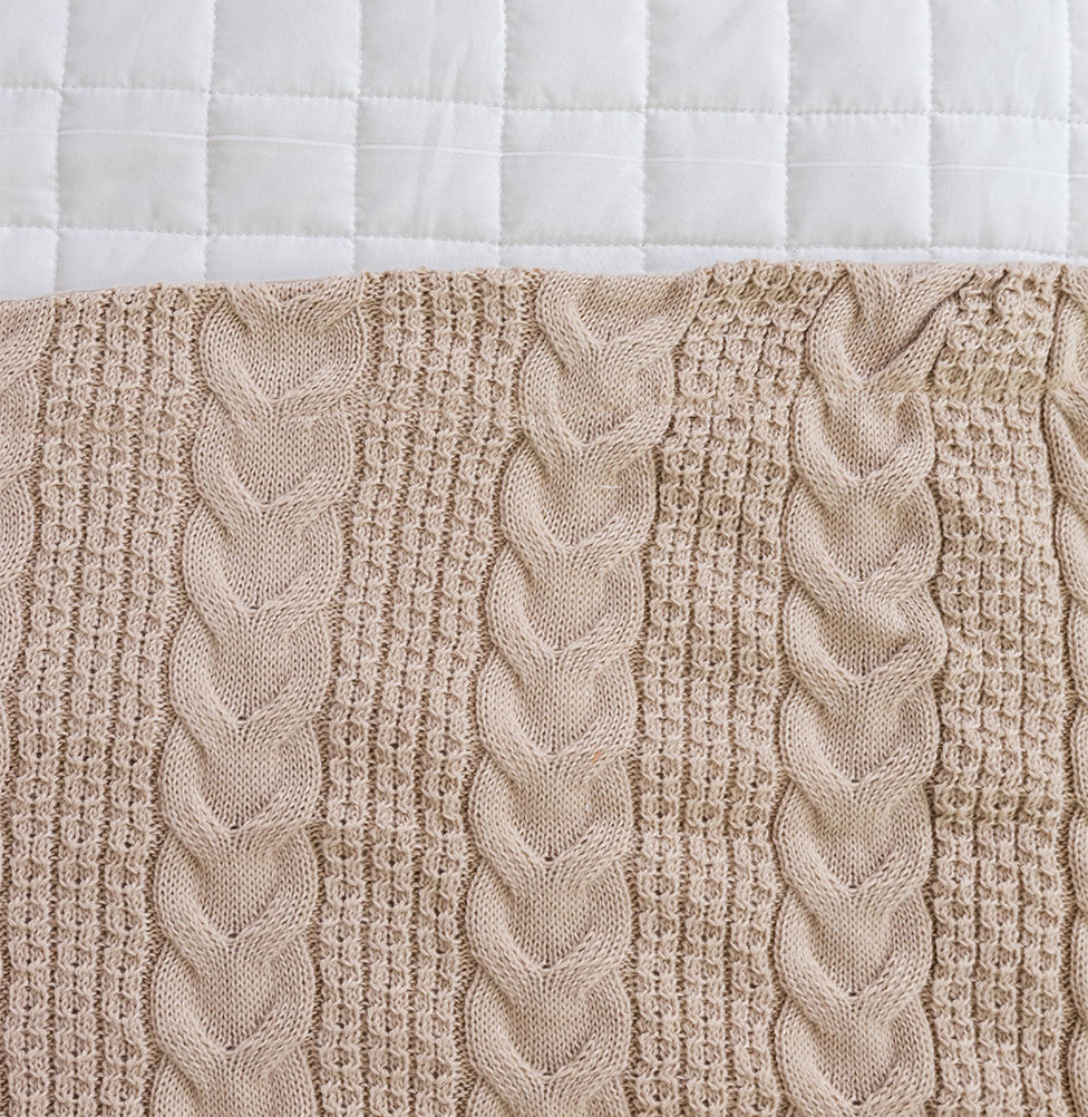 Manta Peseira Tricot Dalia - Bege Geada