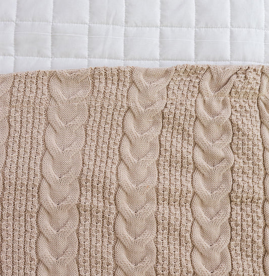 Manta Peseira Tricot Dalia - Bege Geada