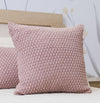Capa de Almofada Tricot Colmeia 50cm x 50cm - Rosa