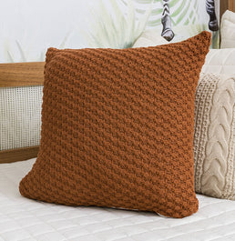 Capa de Almofada Tricot Colmeia 50cm x 50cm - Cobre