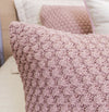 Capa de Almofada Tricot Colmeia 60cm x 40cm - Rosa