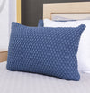 Capa de Almofada Tricot Colmeia 60cm x 40cm - Azul Jeans