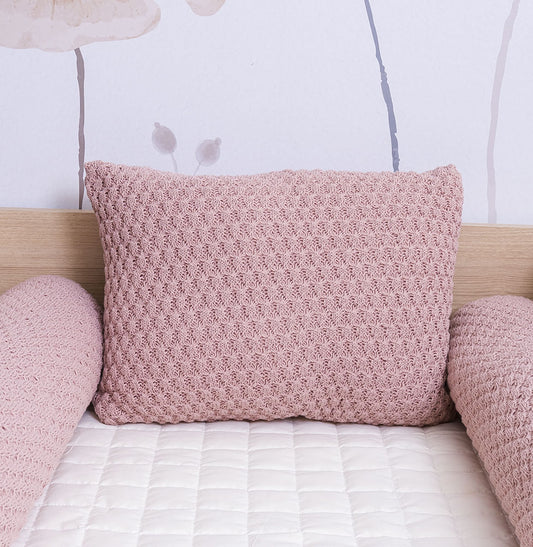 Almofada Tricot Colmeia 40x30cm - Rosa