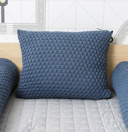 Almofada Tricot Colmeia 40x30cm - Azul Jeans