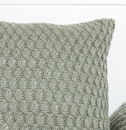 Almofada Tricot Colmeia 40x30cm - Verde Malva 