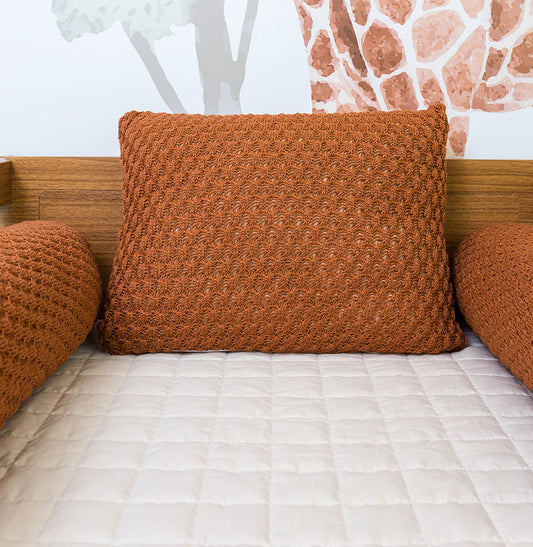 Almofada Tricot Colmeia 40x30cm - Cobre