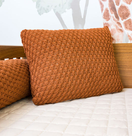 Almofada Tricot Colmeia 40x30cm - Cobre