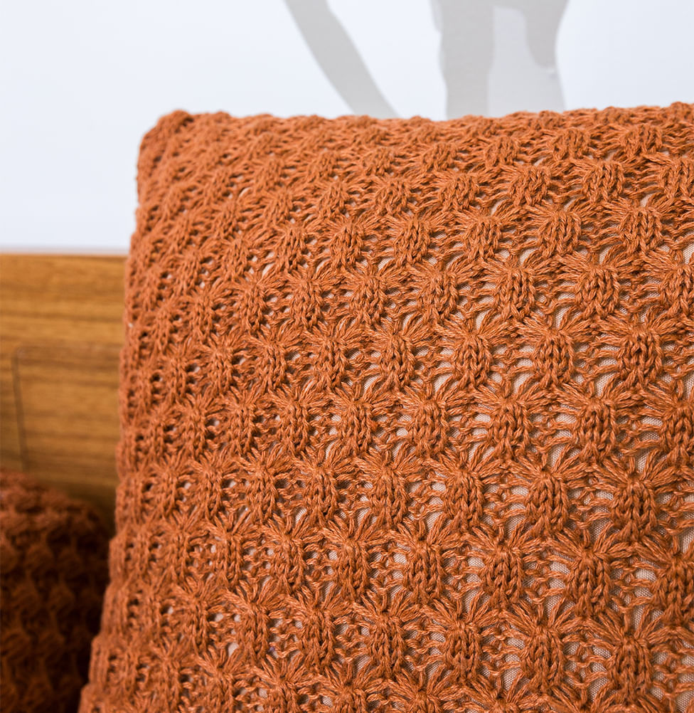 Almofada Tricot Colmeia 40x30cm - Cobre