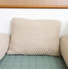 Almofada Tricot Colmeia 40x30cm - Bege Geada