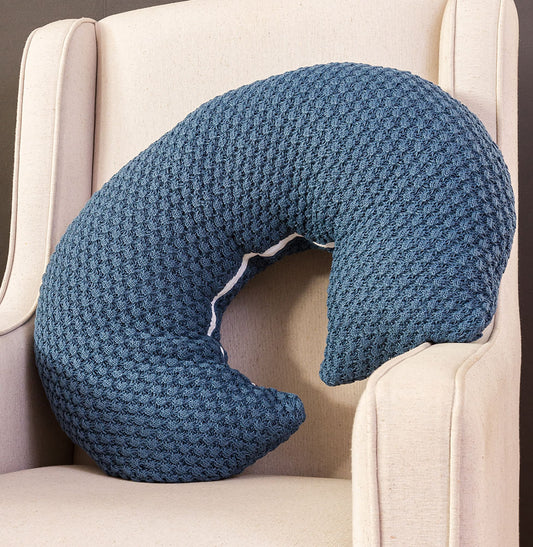 Almofada de Amamentação Tricot Colmeia - Azul Jeans