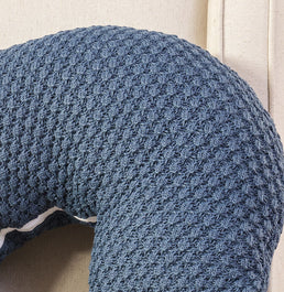 Almofada de Amamentação Tricot Colmeia - Azul Jeans