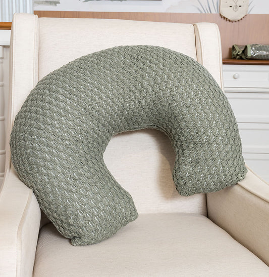 Almofada de Amamentação Tricot Colmeia - Verde Malva
