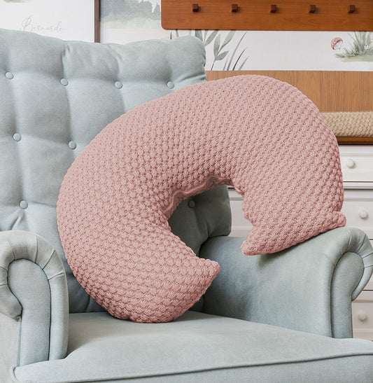Almofada de Amamentação Tricot Colmeia - Rosa
