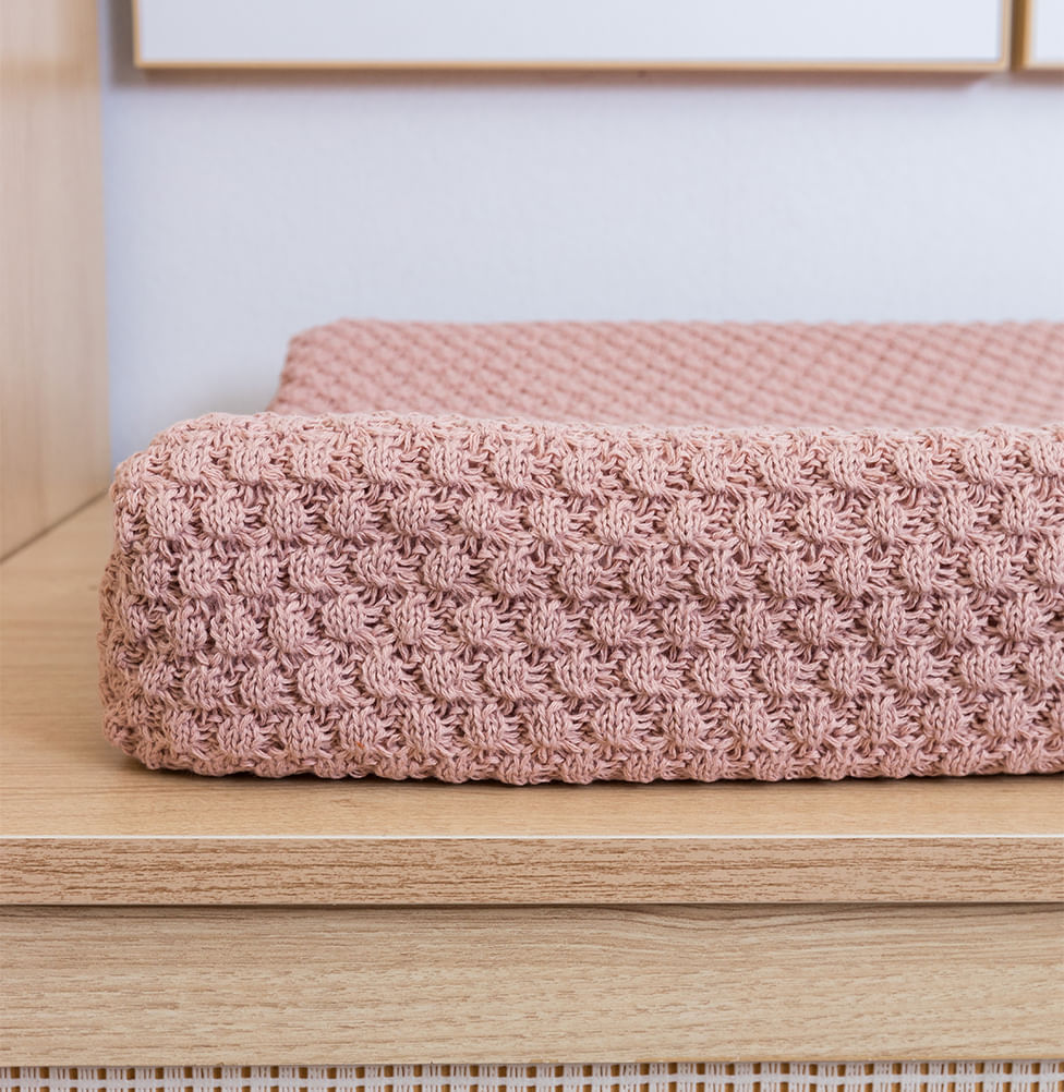Trocador Tricot Colmeia - Rosa