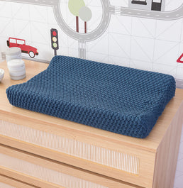 Trocador Tricot Colmeia - Azul Jeans