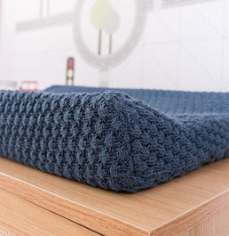 Trocador Tricot Colmeia - Azul Jeans