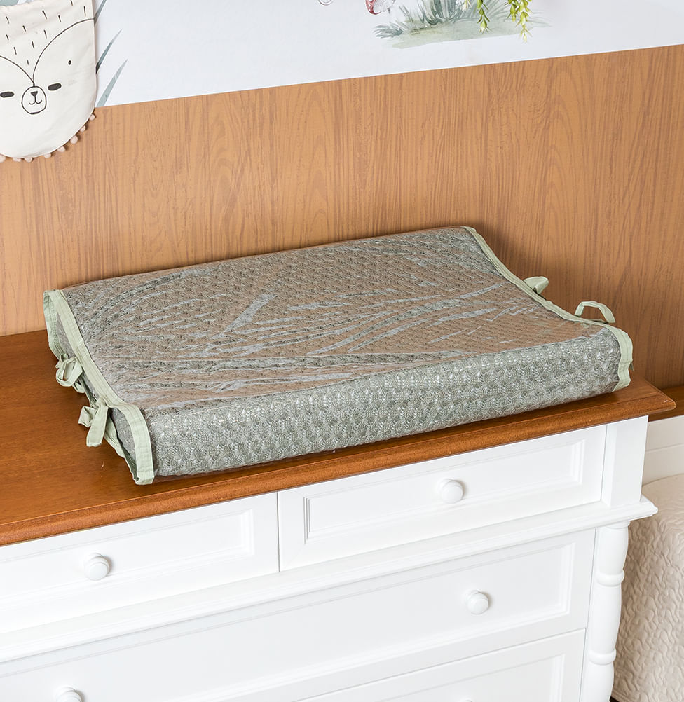 Trocador Tricot Colmeia - Verde Malva