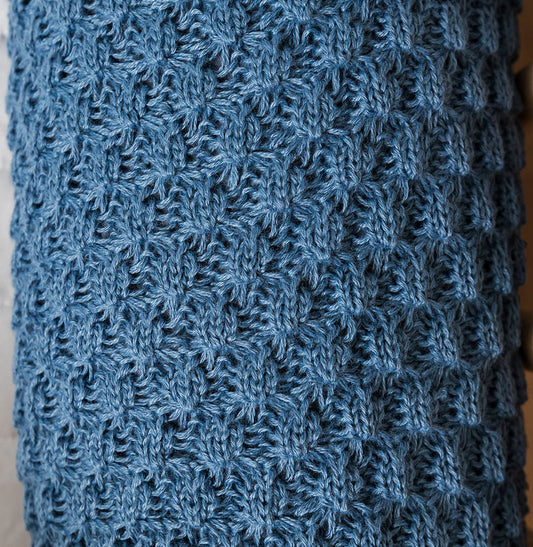 Kit 2 Rolos de Berço Tricot Colmeia 1,30m - Azul Jeans