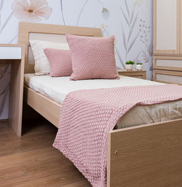 Manta Peseira Tricot Colmeia - Rosa