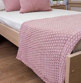 Manta Peseira Tricot Colmeia - Rosa