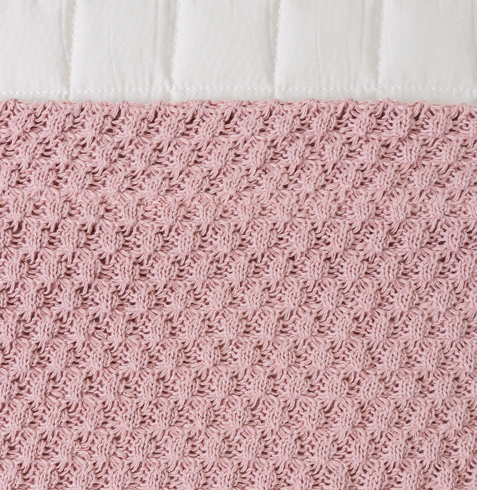 Manta Peseira Tricot Colmeia - Rosa
