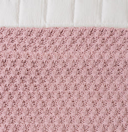 Manta Peseira Tricot Colmeia - Rosa