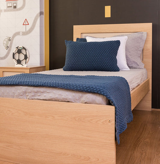 Manta Peseira Tricot Colmeia - Azul Jeans