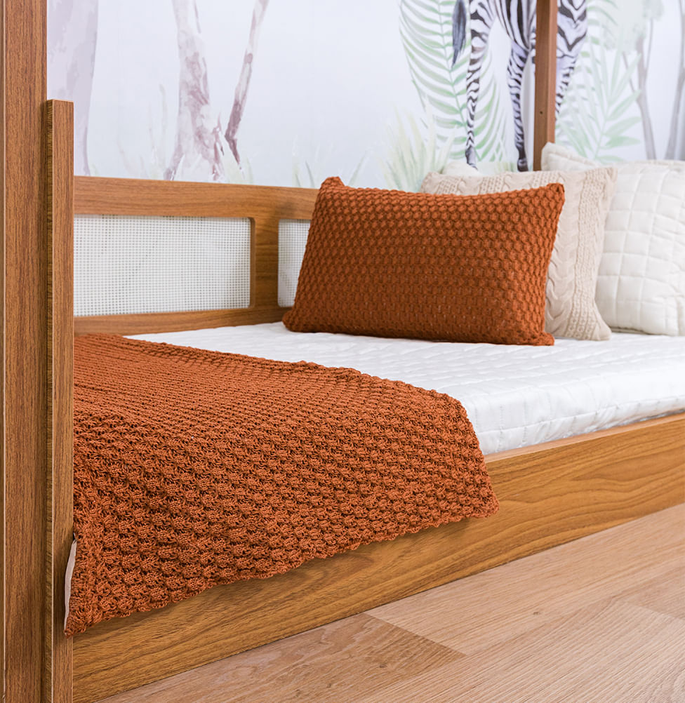 Manta Peseira Tricot Colmeia - Cobre