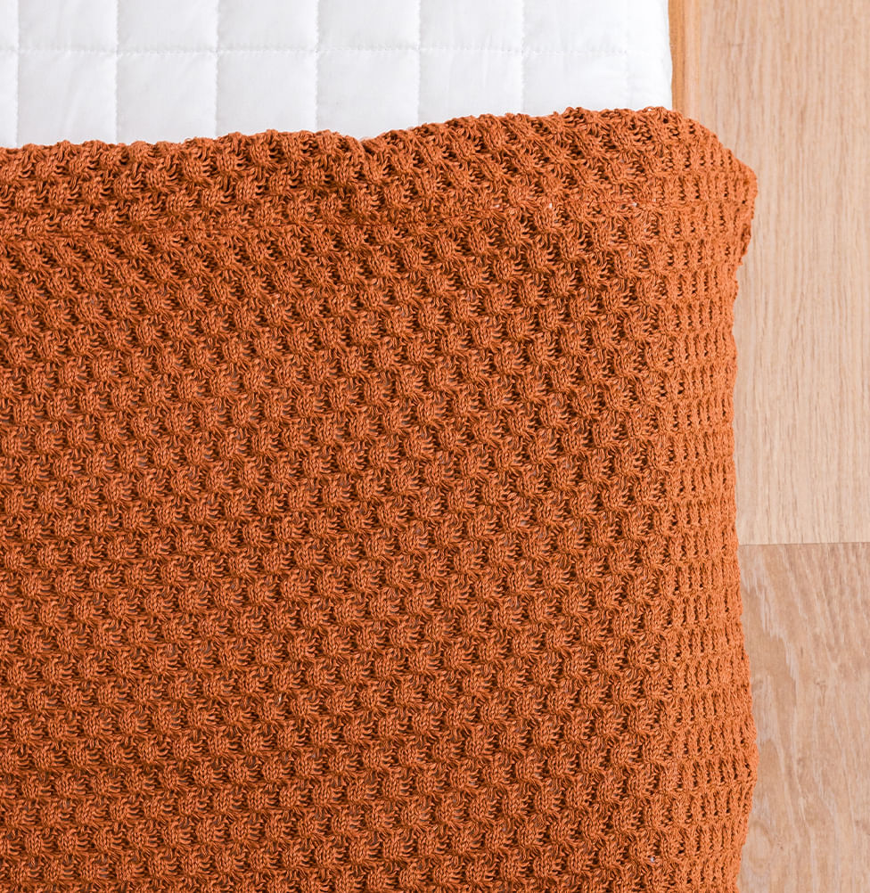 Manta Peseira Tricot Colmeia - Cobre