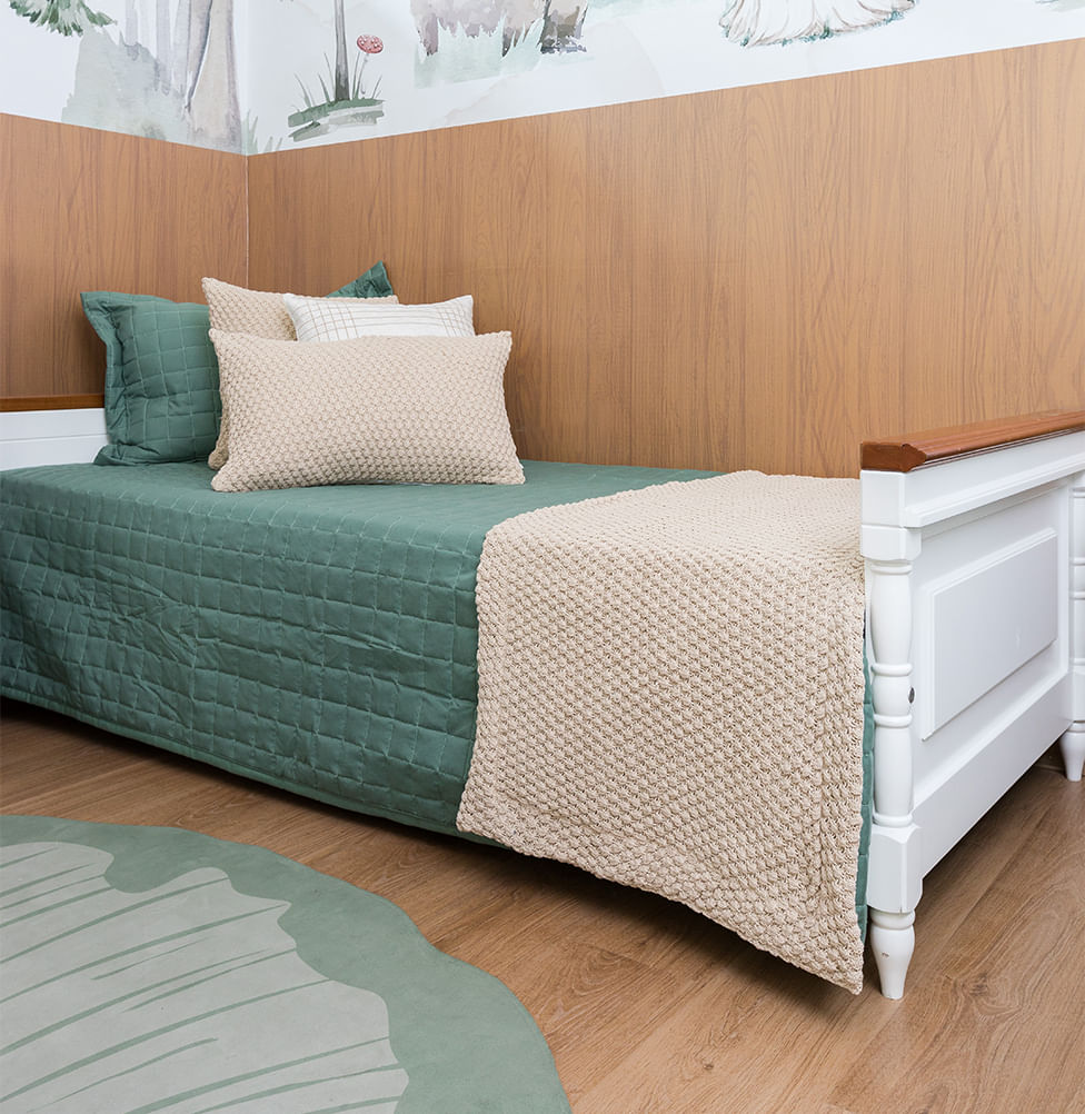 Manta Peseira Tricot Colmeia - Bege Geada