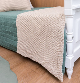 Manta Peseira Tricot Colmeia - Bege Geada