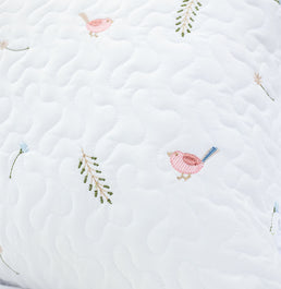 Capa de Almofada Bordado Passarinho 60x40cm - Branco 