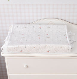 Trocador Bordado Passarinho - Branco