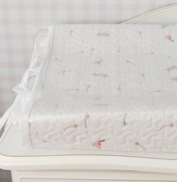 Trocador Bordado Passarinho - Branco