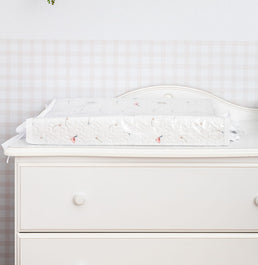 Trocador Bordado Passarinho - Branco