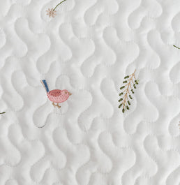 Trocador Bordado Passarinho - Branco