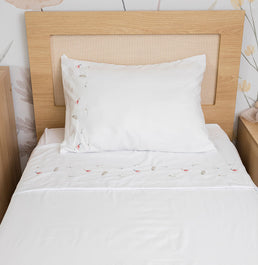 Lençol de Solteiro Passarinho 3 Peças - Branco