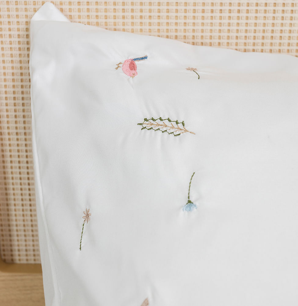 Lençol de Solteiro Passarinho 3 Peças - Branco