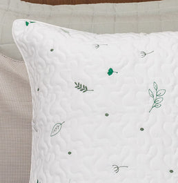 Capa de Almofada Bordado Ramos 50x50cm - Branco