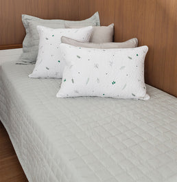 Capa de Almofada Bordado Ramos 60x40cm - Branco