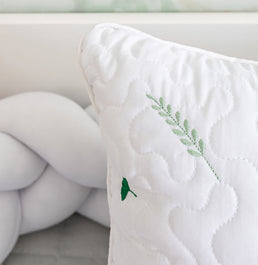 Almofada Bordado Ramos 40x30cm - Branco