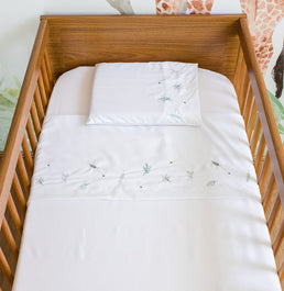 Lençol de Berço Ramos 3 Peças - Branco